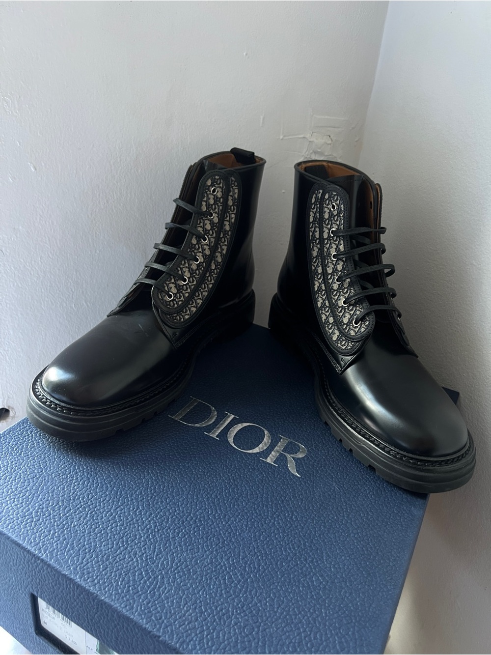 BNIB Authentic Christian Dior homme Explorer Combat Boots Leather Oblique 44 11